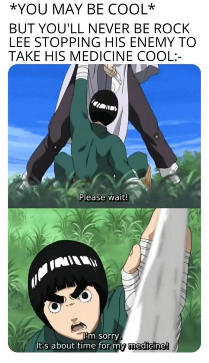 meme Rock Lee masih Genin 