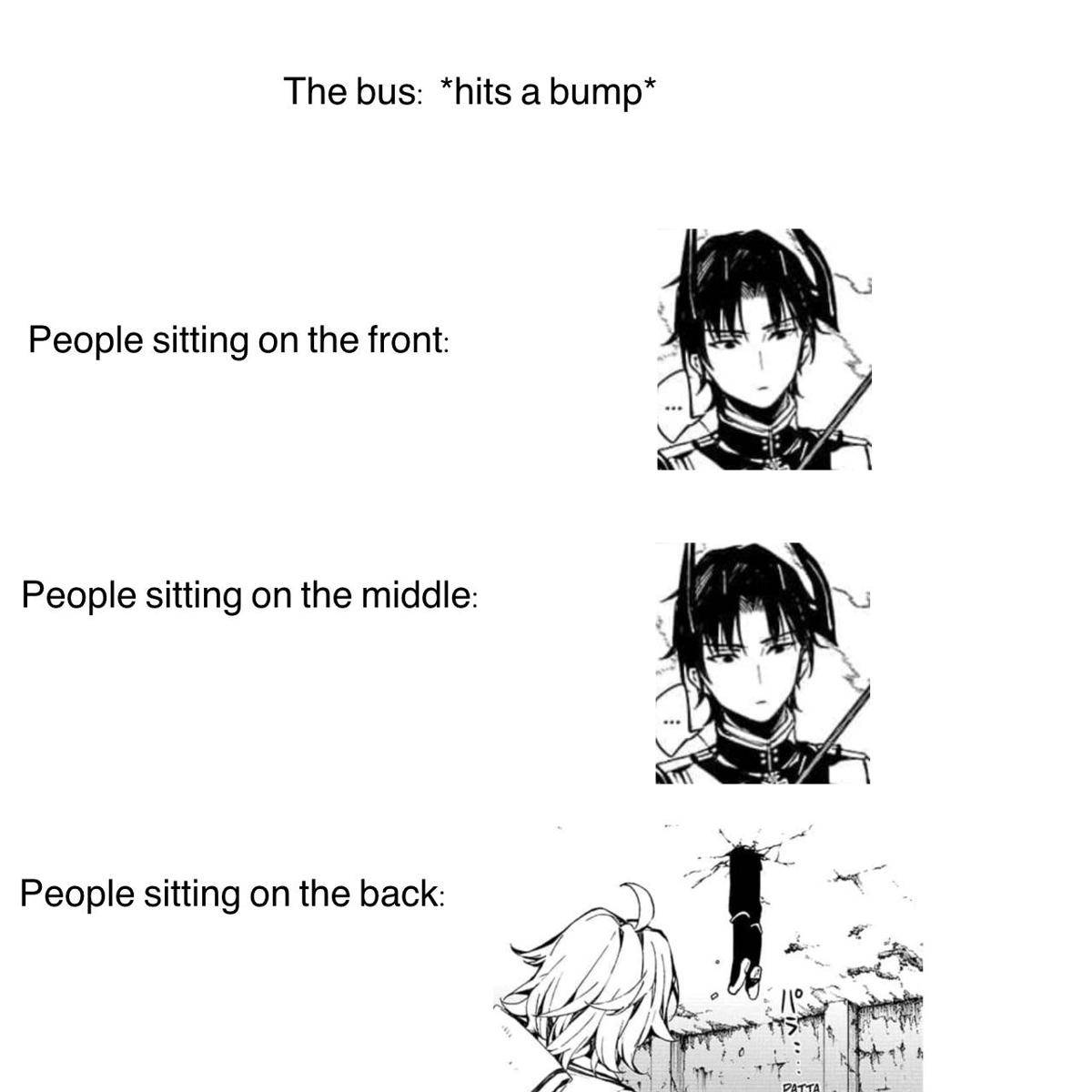 meme anime tentang naik bus