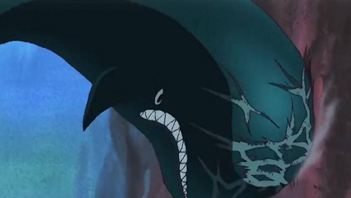 Laboon membenturkan kepalanya ke Reverse Mountain - One Piece