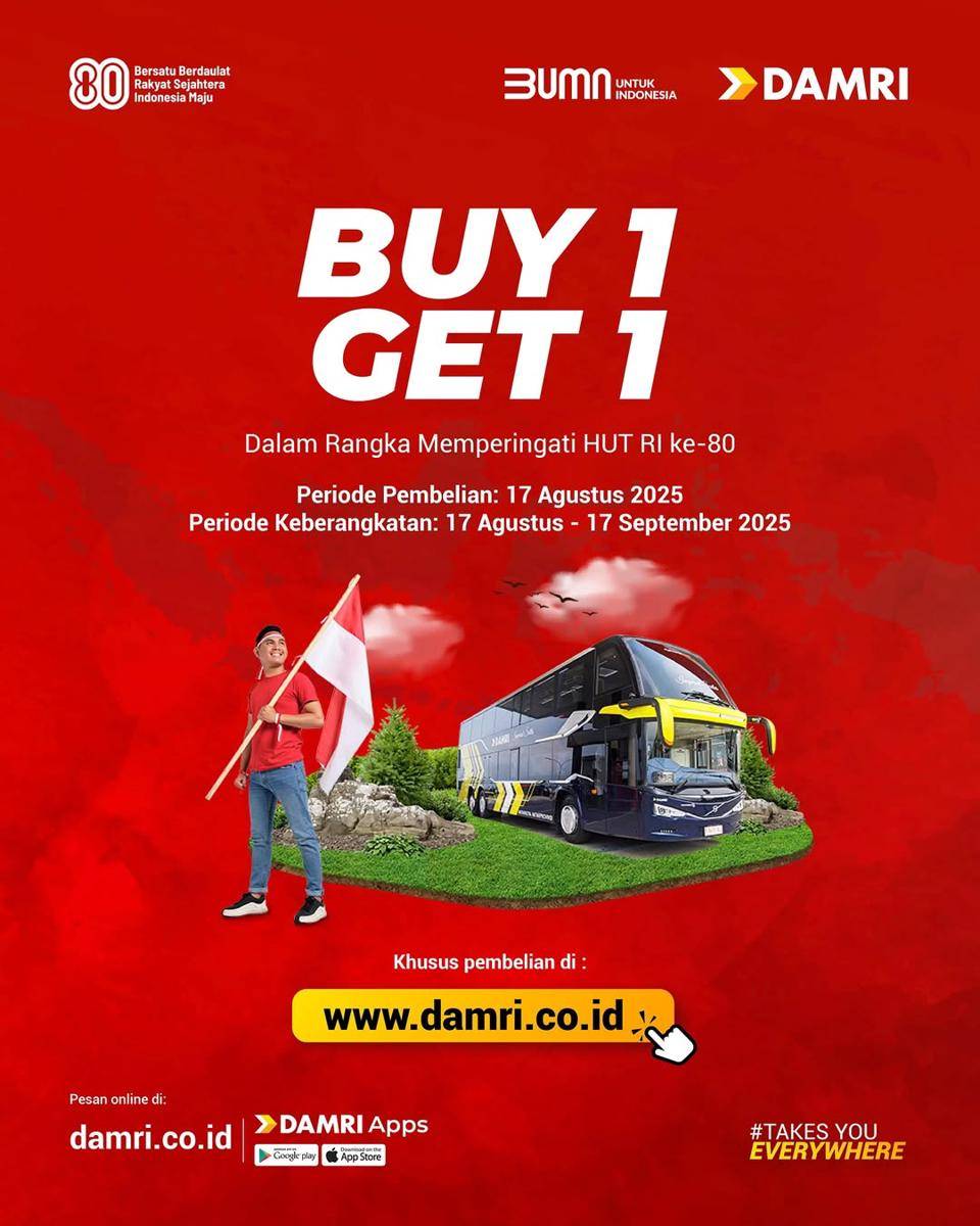 Promo tiket DAMRI Buy 1 Get 1