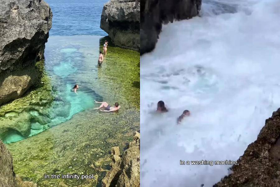 Tangkapan layar reels Lee Yvonne saat menceritakan kisahnya di Angel's Billabong 