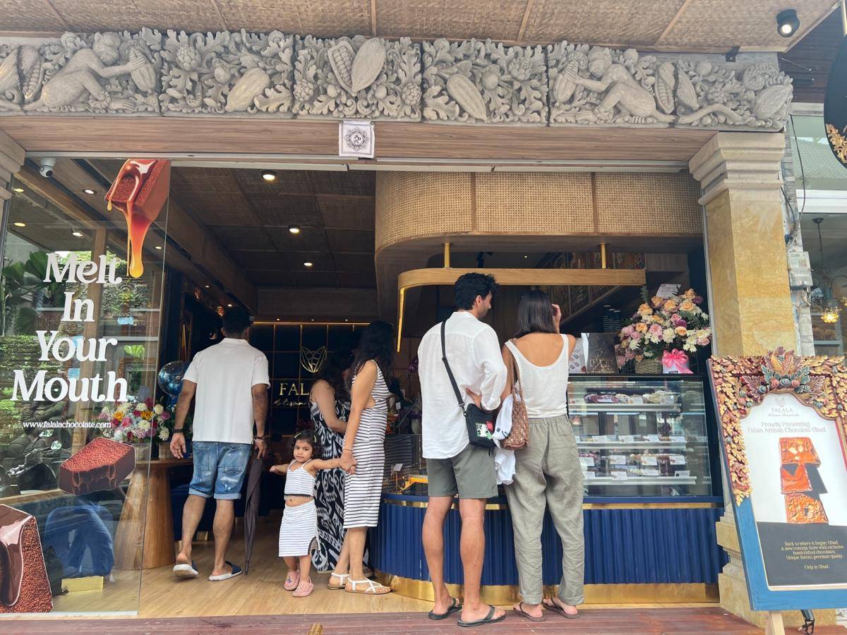 Potret gerai Falala Chocolate, Ubud, Bali 