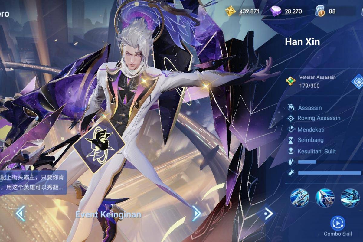 Ilustrasi hero Hanxin jungler HOK 