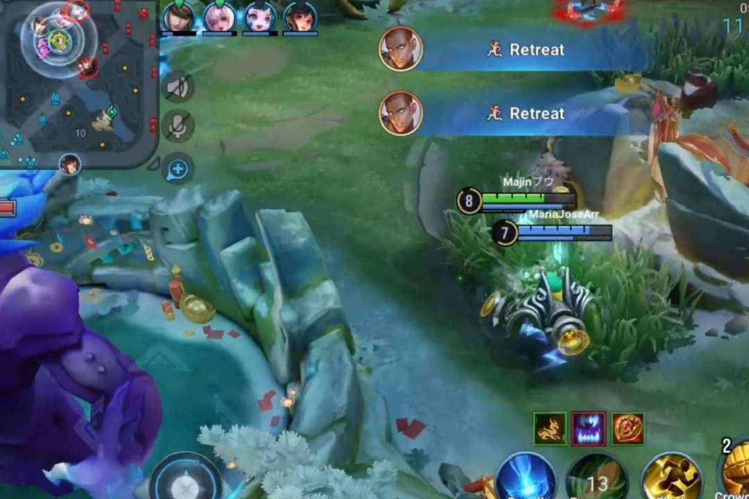 potret hero clash lane HOK bersembunyi di semak 