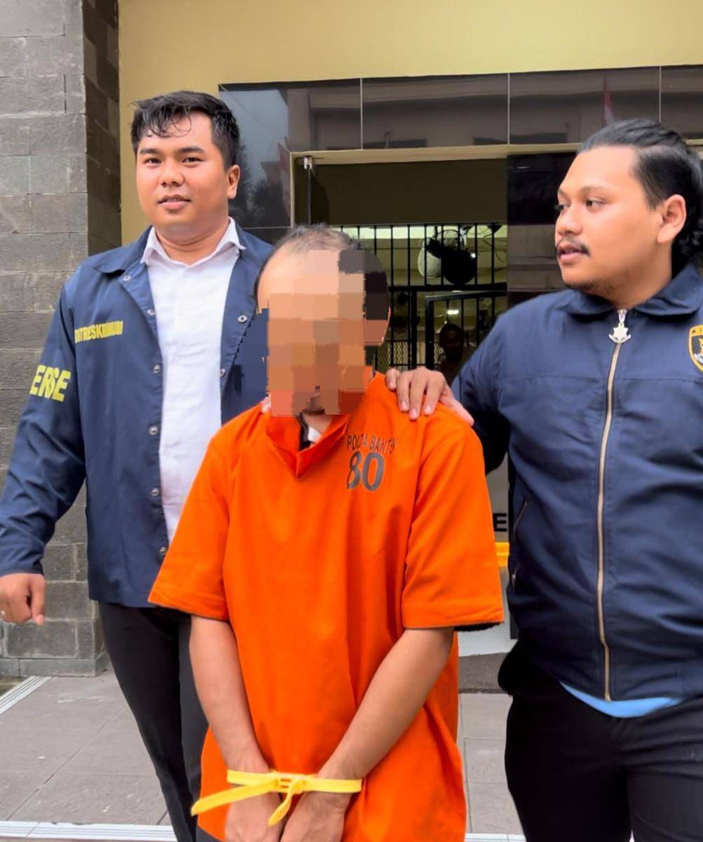 Pelaku cabuli anak tiri di Serang (Dok. Khaerul Anwar)