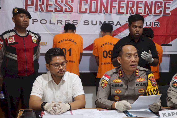Polres Sumba Timur merilis hasil penangkapan peredaran narkoba jenis sabu. (Dok Polres Sumba Timur)