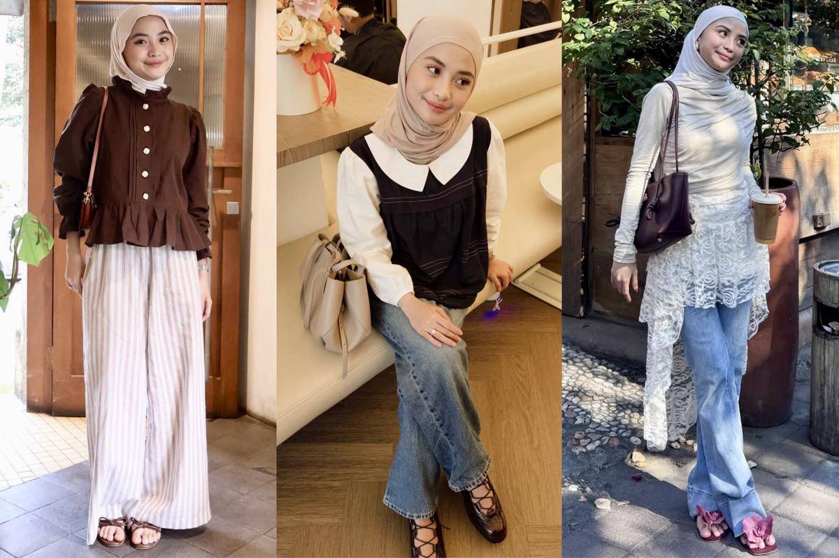 potret ide OOTD kasual feminin ala Tania Dewi 
