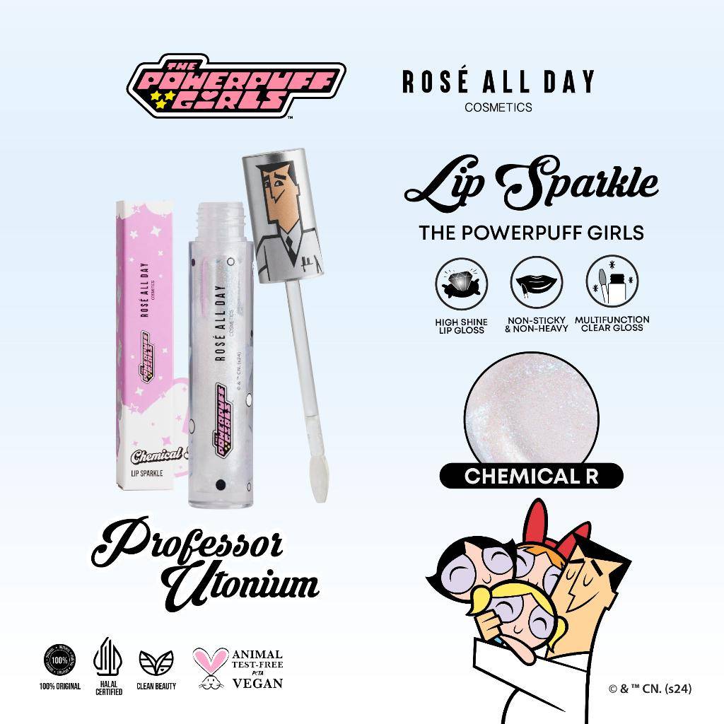 Rosé All Day - Lip Sparkle The Powerpuff Girls Edition (shopee.co.id/Rosé All Day Cosmetics Official Shop)