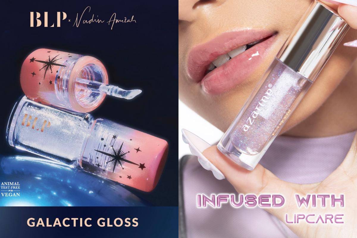 rekomendasi glitter lip gloss merek lokal (shopee.co.id/Jacquelle Glitter Gloss Tint x Jazzy - Inside Out Edition | shopee.co.id/Azarine Cosmetic Official Shop)