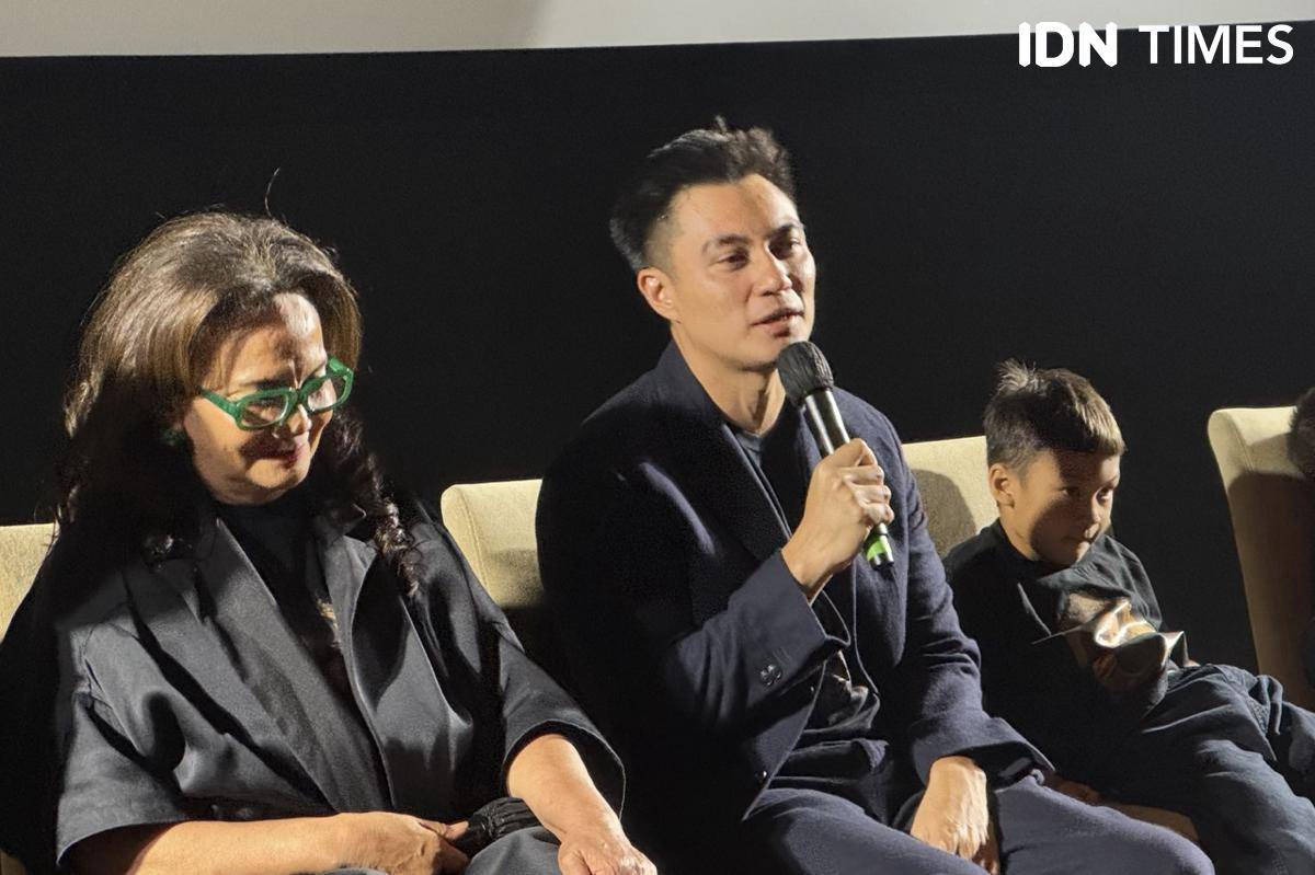 Baim Wong dalam konferensi pers pada Selasa (12/8/2025) (IDN Times/Elizabeth Chiquita)