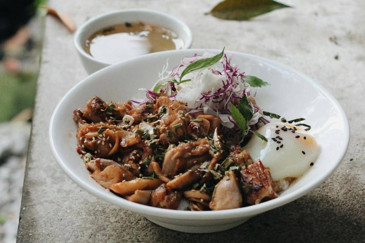 ilustrasi chicken teriyaki donburi