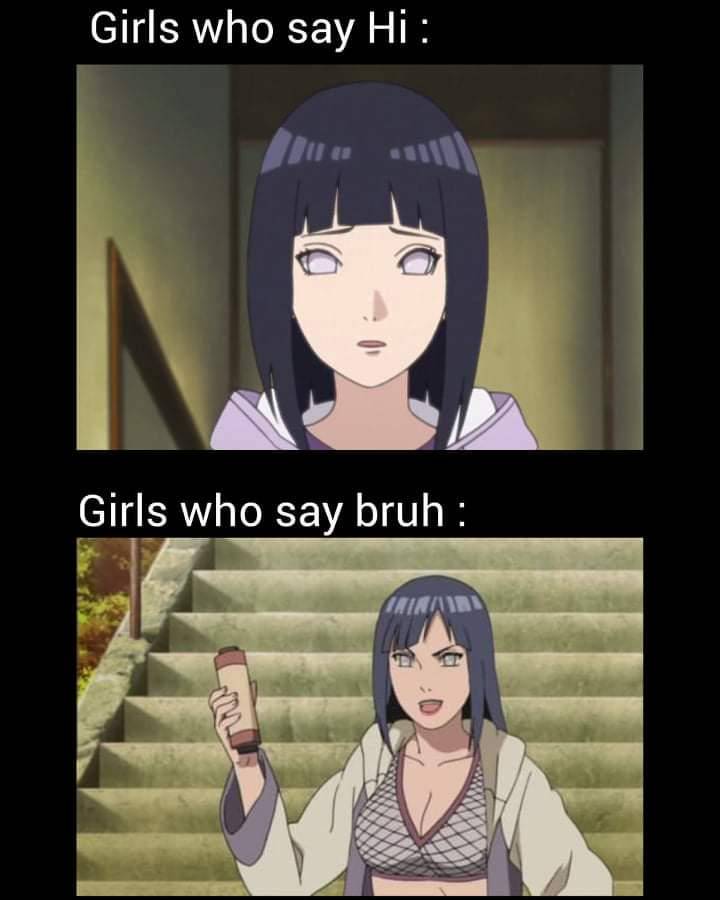 meme Hinata beragam versi