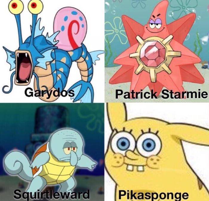 meme SpongeBob dan Pokémon 
