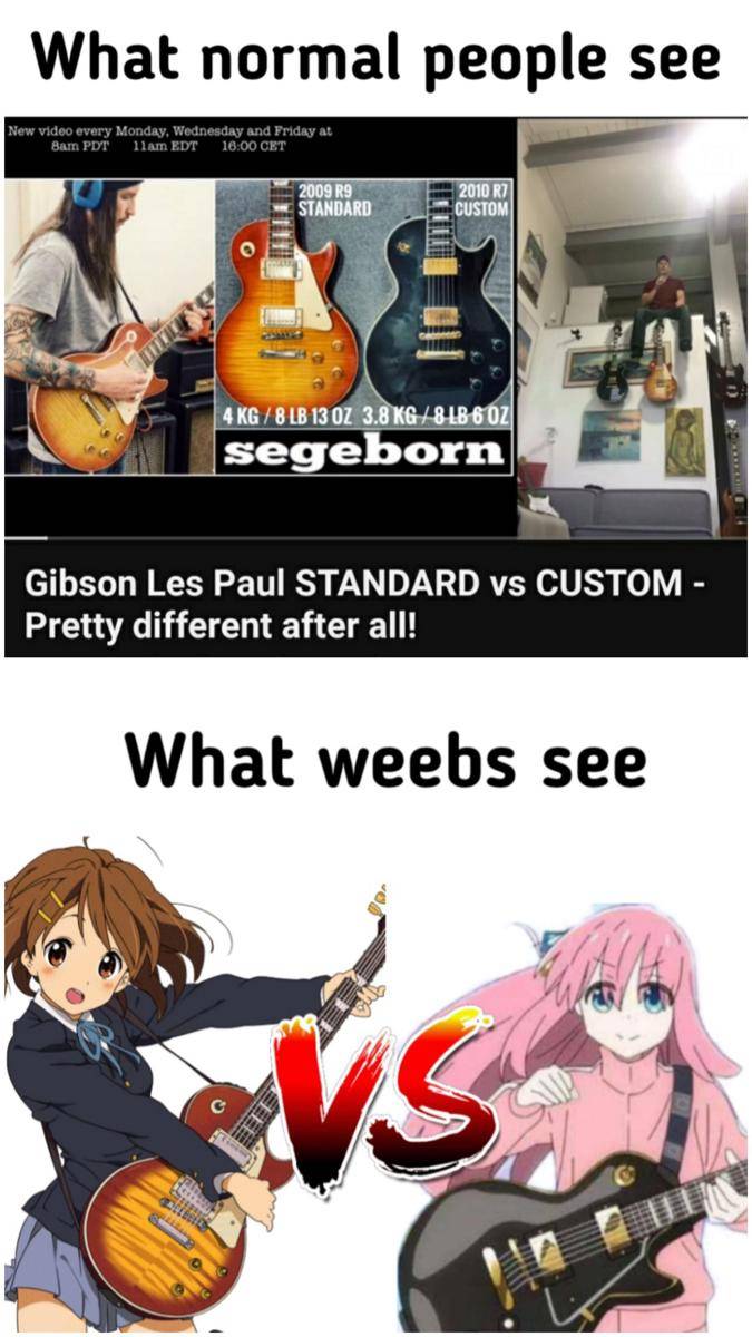 meme anime tentang gitar