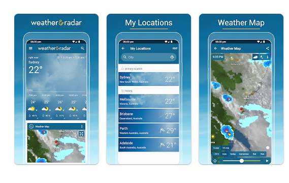 Aplikasi Weather and radar 