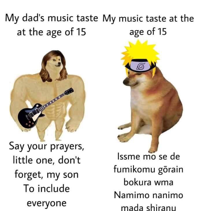 meme anime tentang gitar