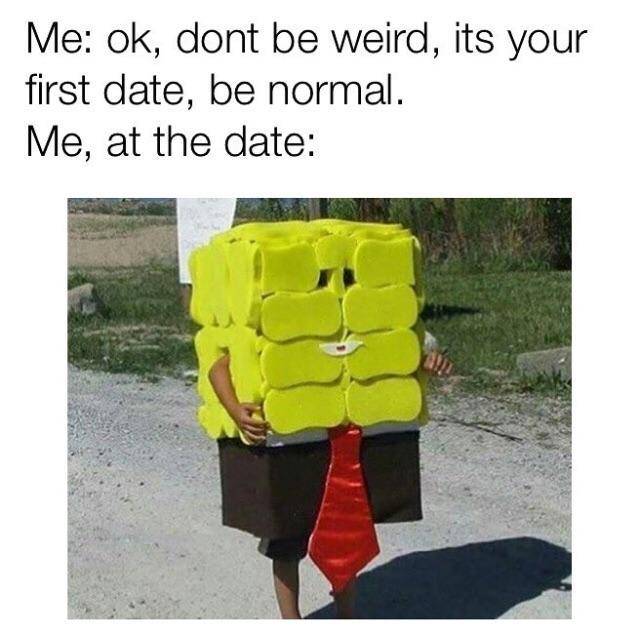 meme SpongeBob tentang kencan pertama