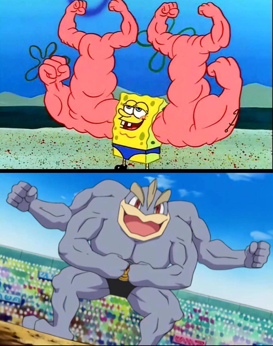 meme SpongeBob dan Pokémon 