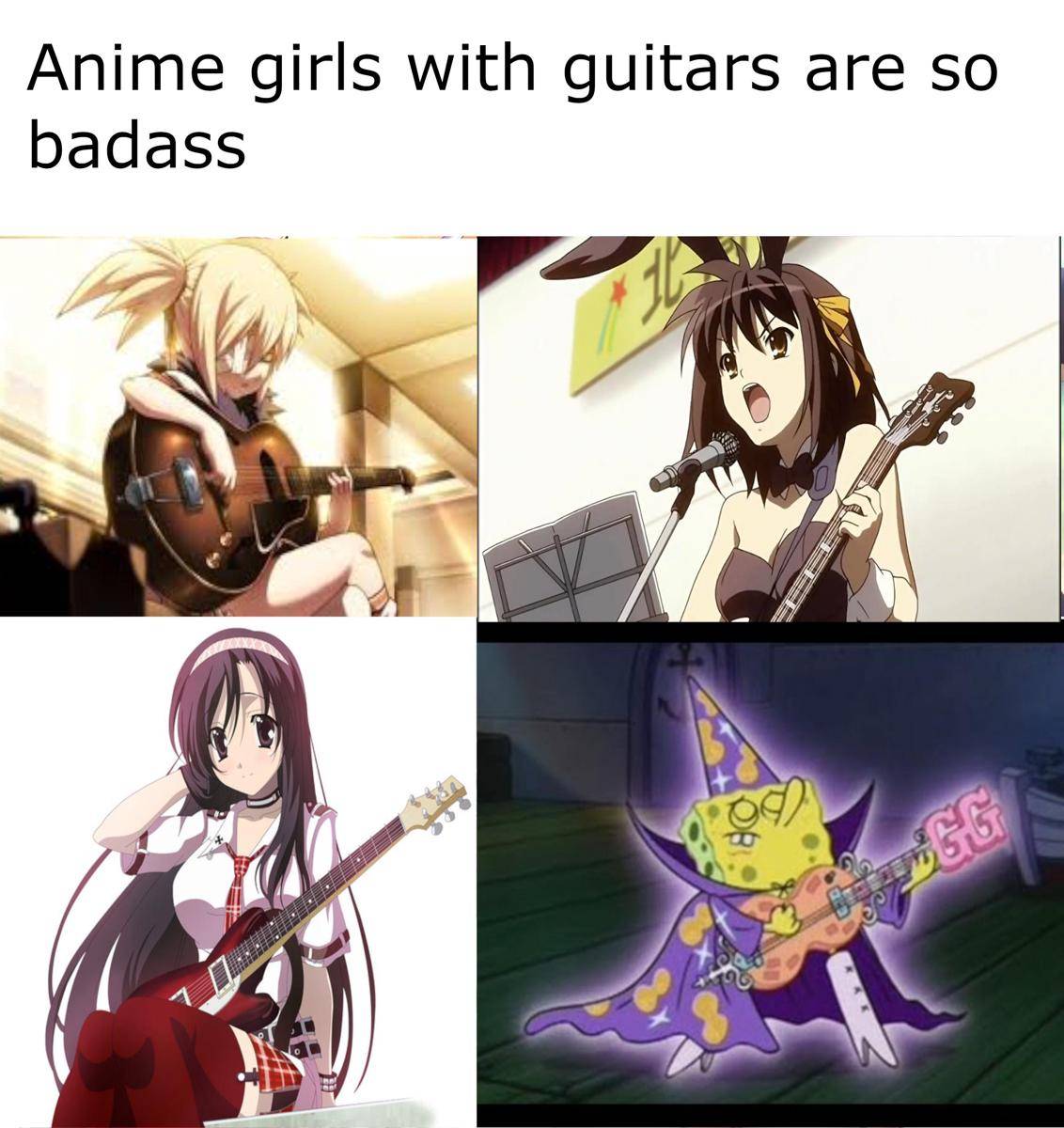 meme anime tentang gitar