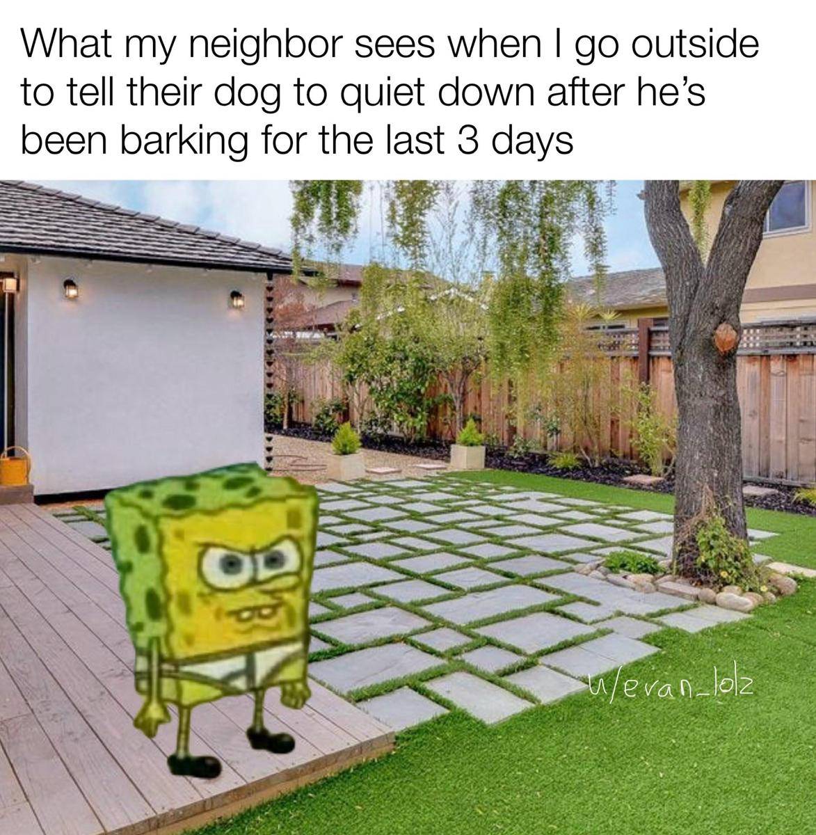 meme SpongeBob tentang tetangga