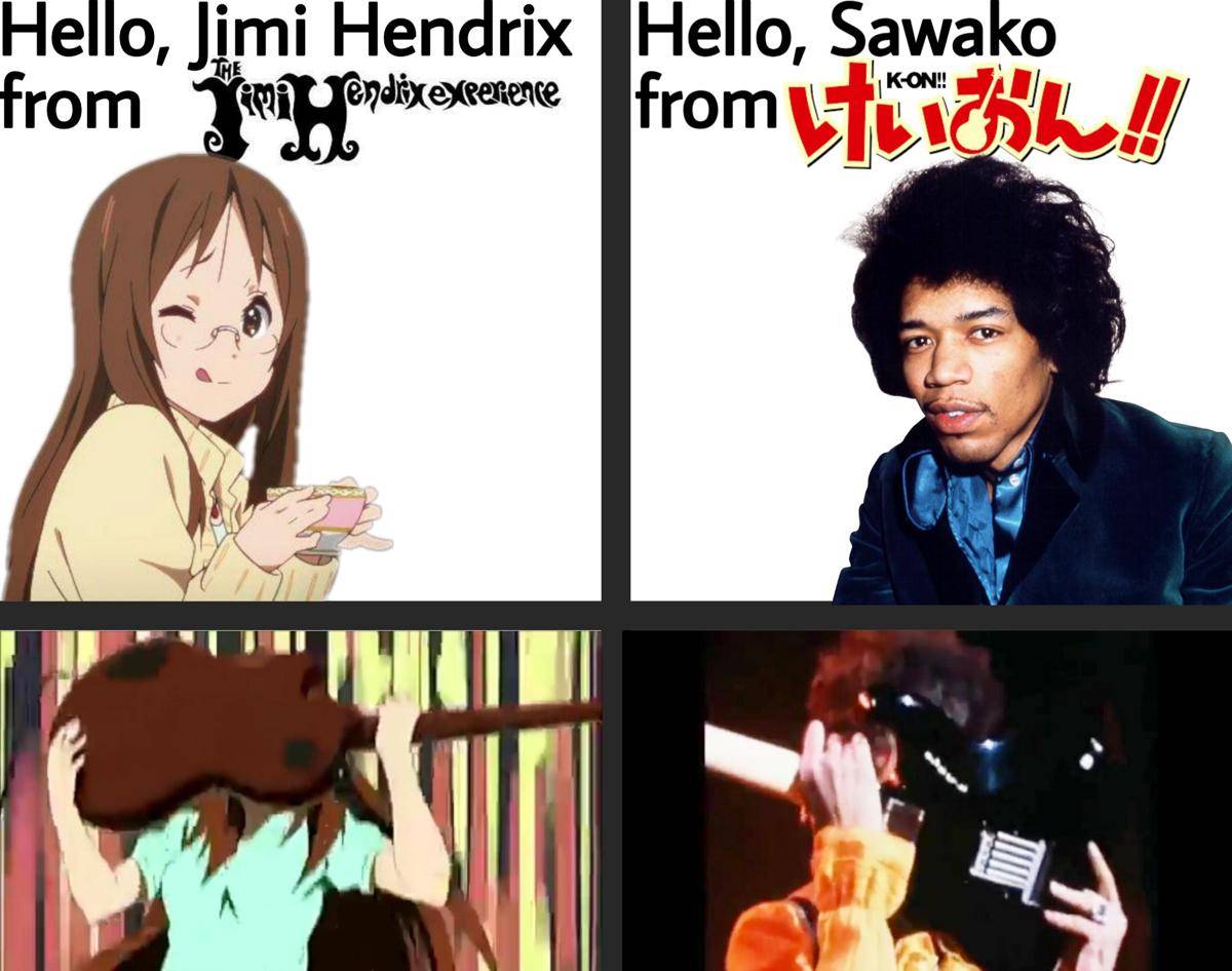 meme anime tentang gitar