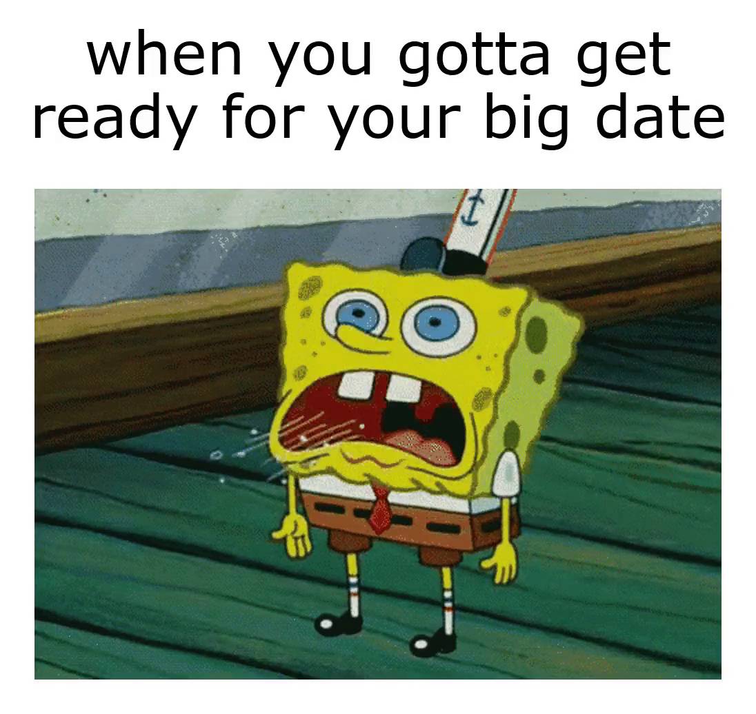 meme SpongeBob tentang kencan pertama