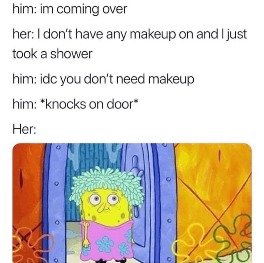 meme SpongeBob tentang kencan pertama