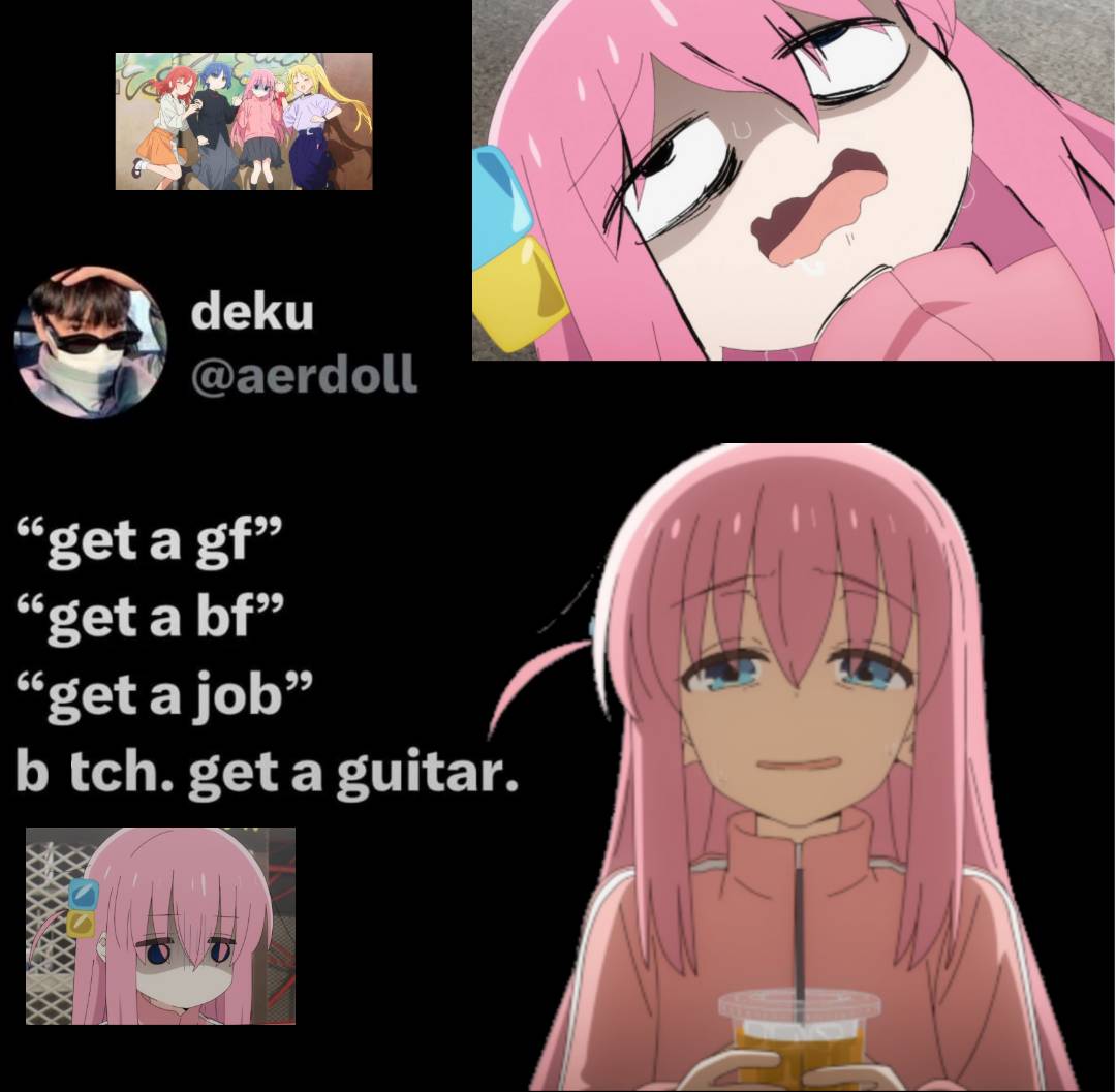 meme anime tentang gitar