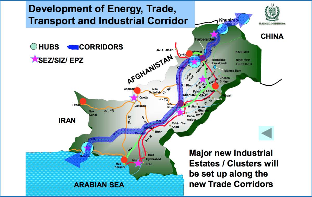 Peta Koridor Ekonomi China-Pakistan 