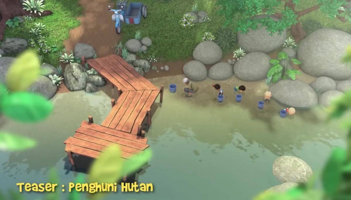cuplikan Upin dan Ipin episode Penghuni Hutan