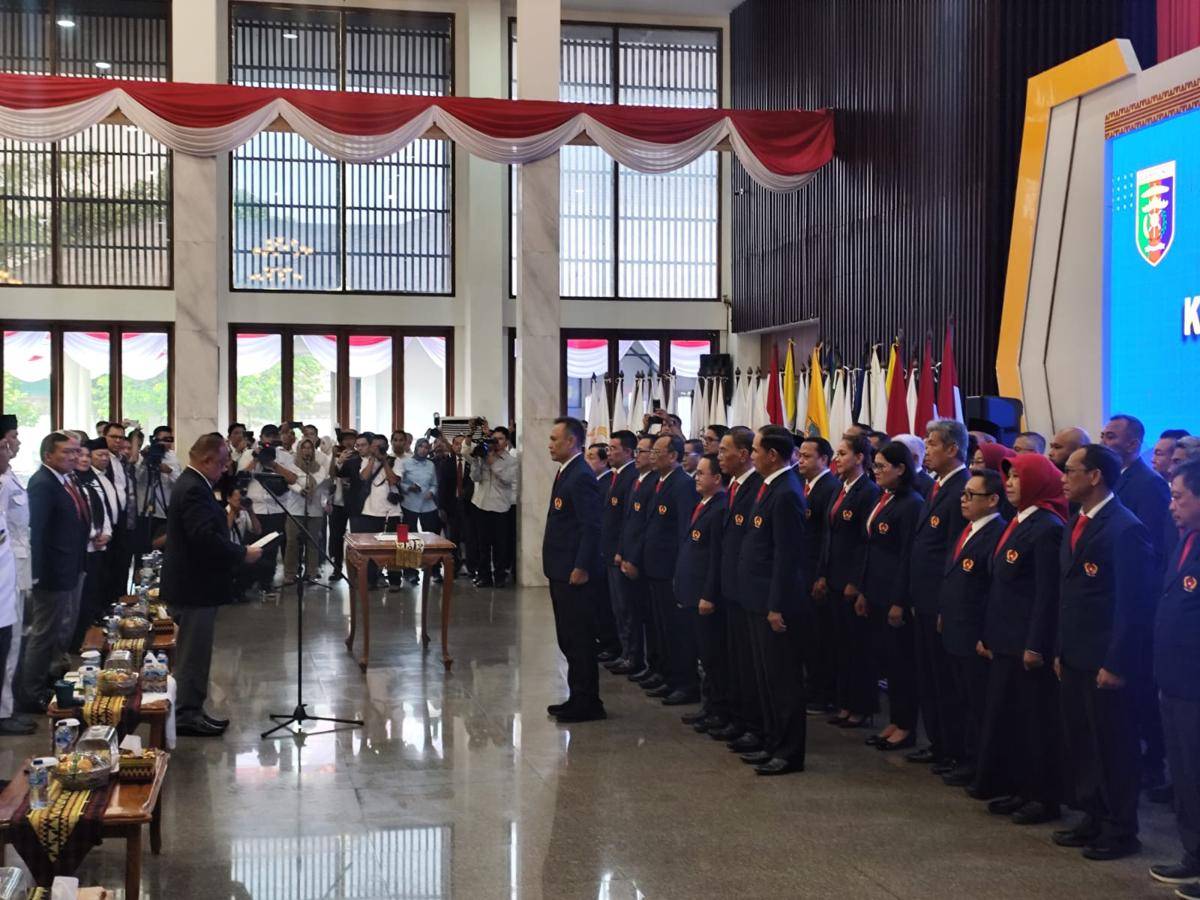 Pelantikan kepengurusan KONI Lampug 2025-2029. (IDN Times/Muhaimin)