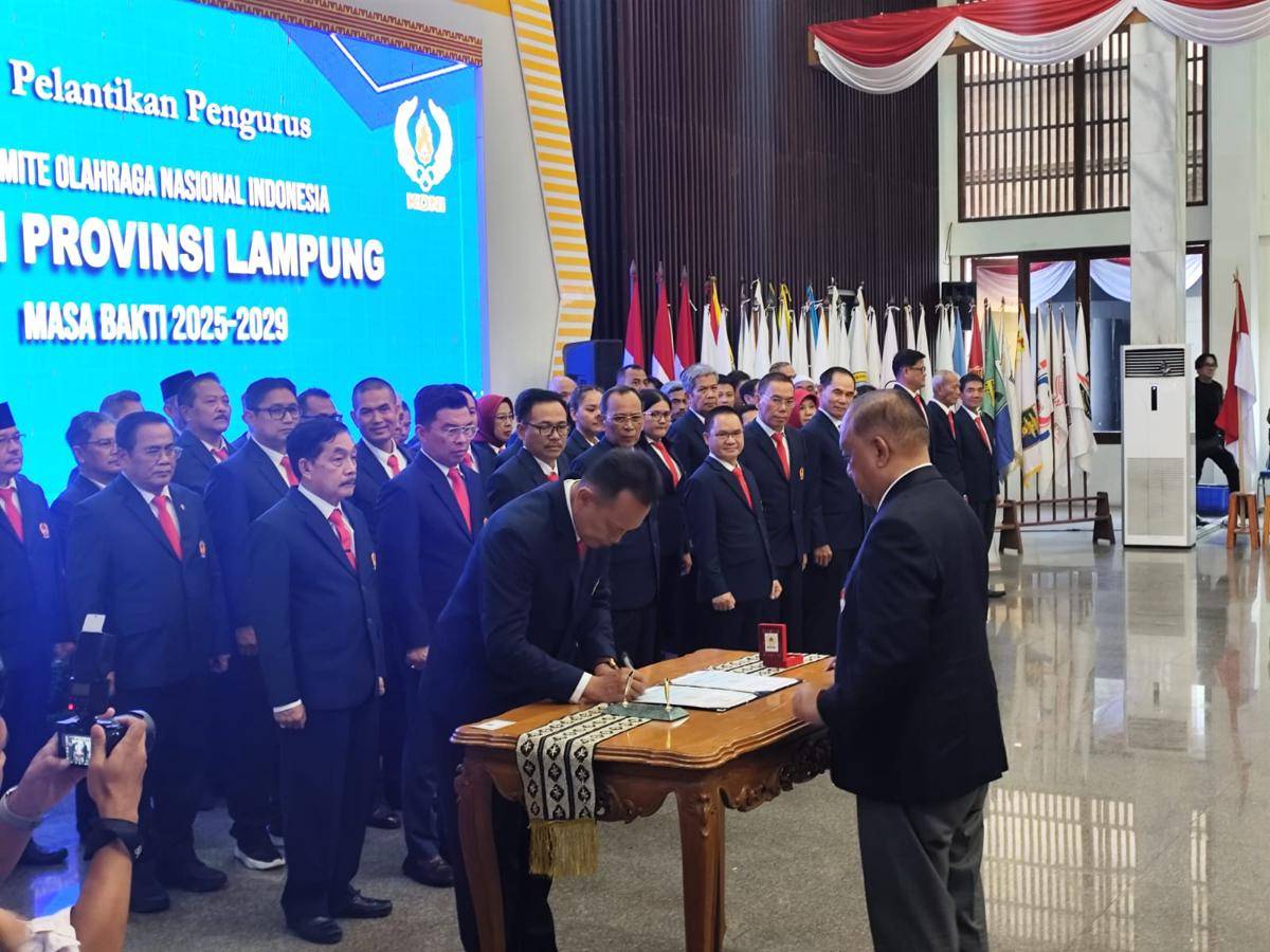 Kepengurusan KONI Lampung 2025-2029. (IDN Times/Muhaimin)