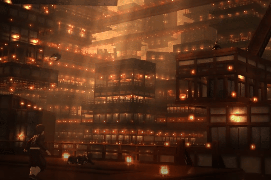 Interior Infinity Castle yang menjadi arena pertarungan para pembasmi iblis (dok. Ufotable/Bstation)