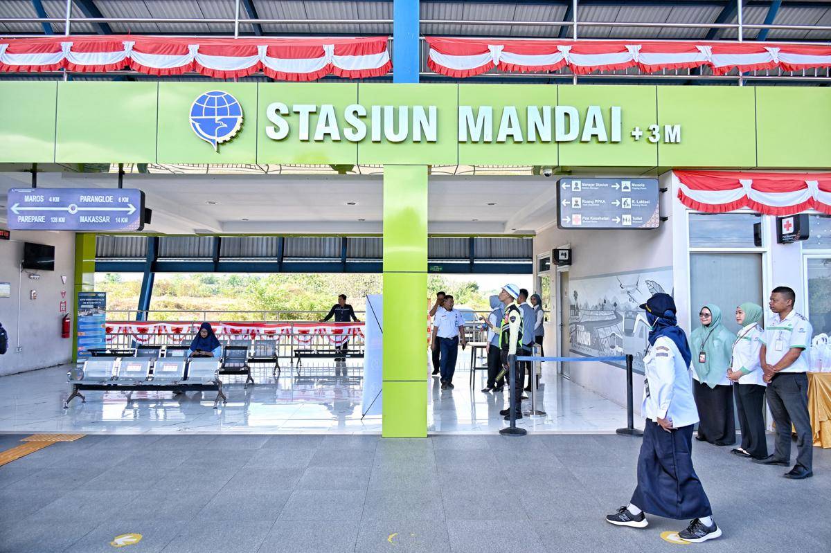 Stasiun kereta Mandai di Kabupaten Maros, Sulawesi Selatan. (Dok. Kemenhub)