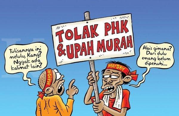 Ilustrasi Buruh Unjuk Rasa Terkait PHK dan Upah Murah