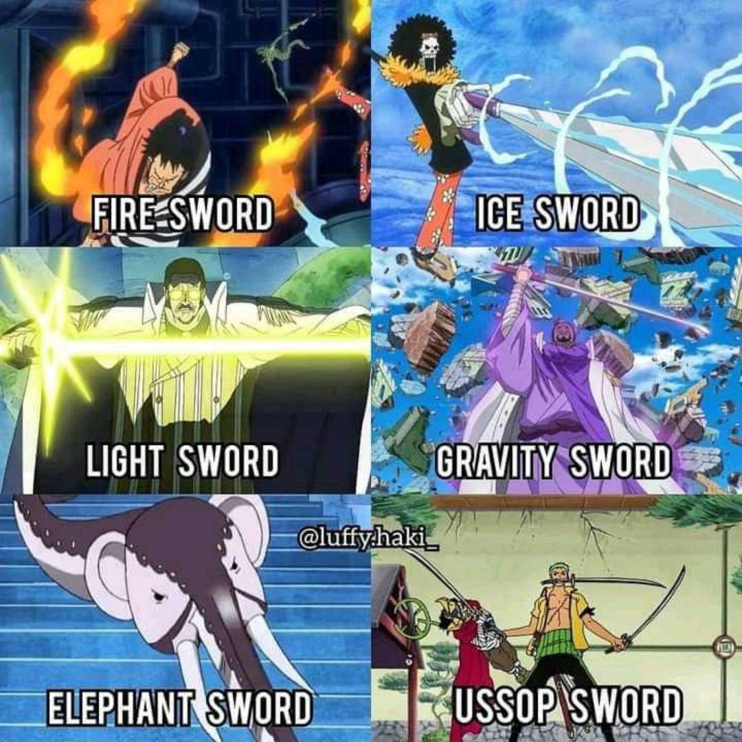 meme One Piece tentang pedang