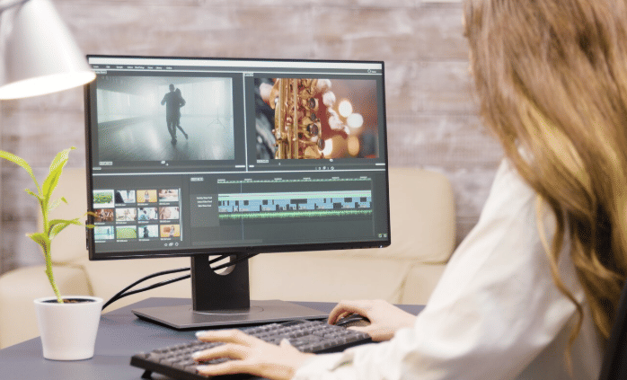 ilustrasi mengedit video 