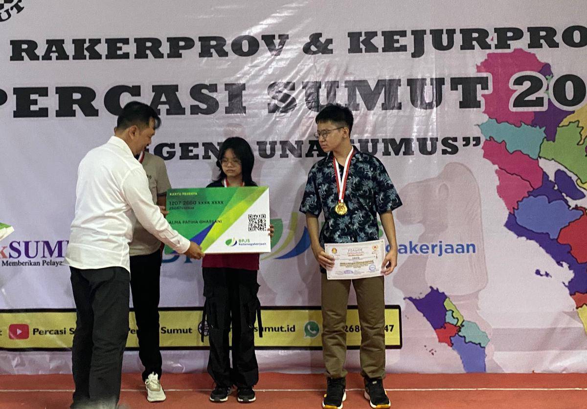 BPJS Ketenagakerjaan melakukan kerja sama dengan Percasi Sumut untuk cover atlet catur yang bertanding di Kejurprov (dok.istimewa)