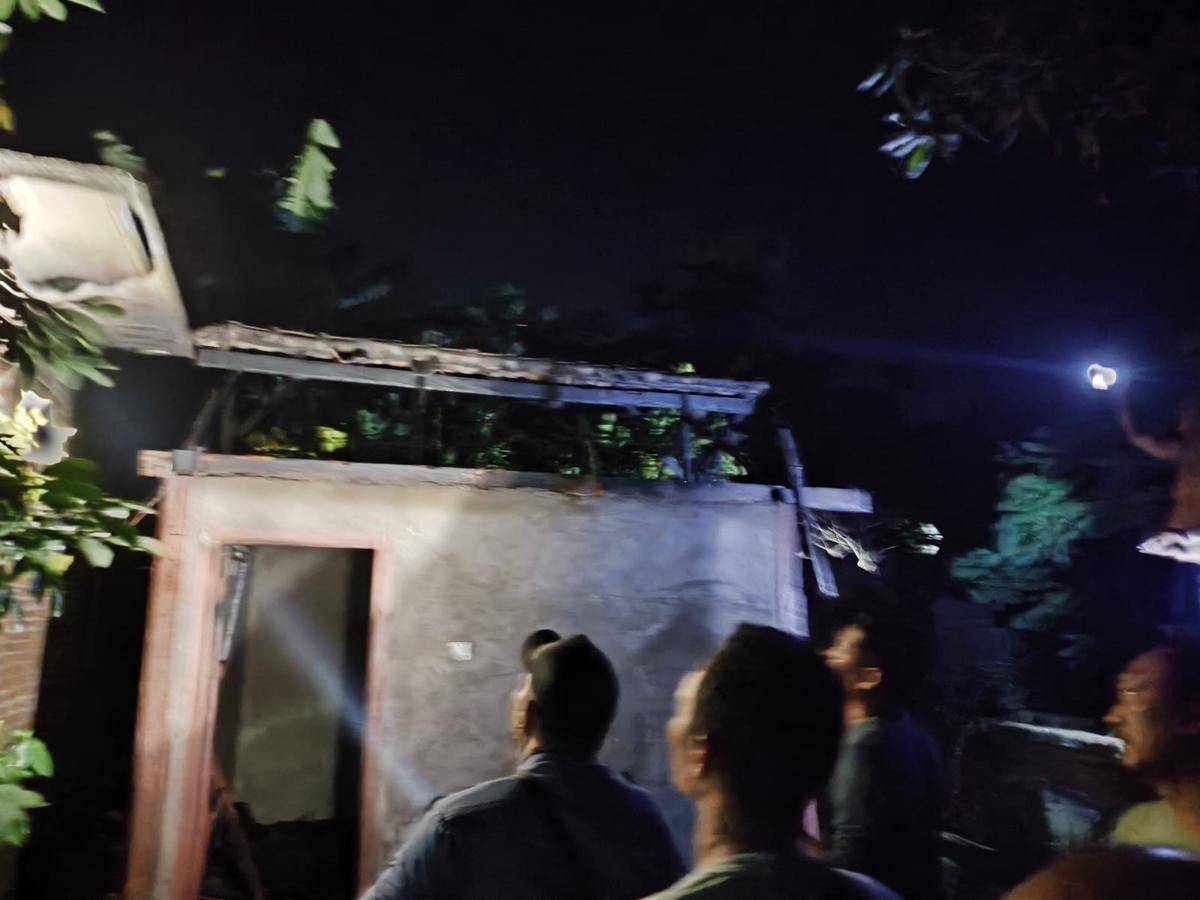 Kondisi bangunan kebakaran tempat korban ditemukan.