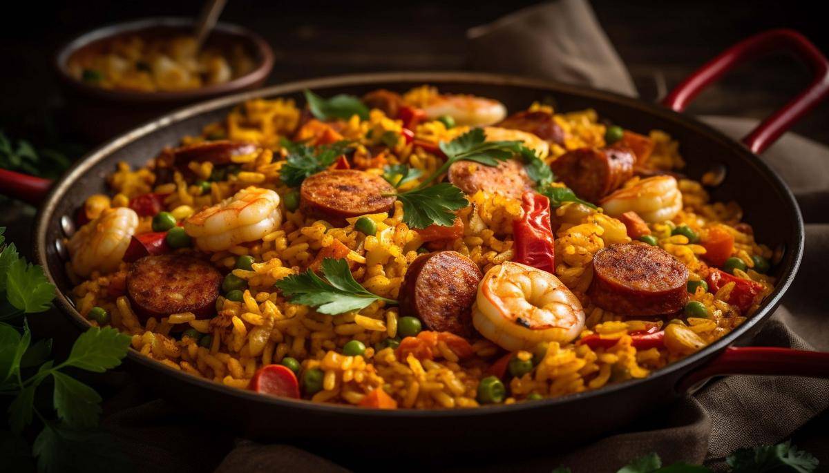 ilustrasi paella (vecteezy.com/Andres Ramos)