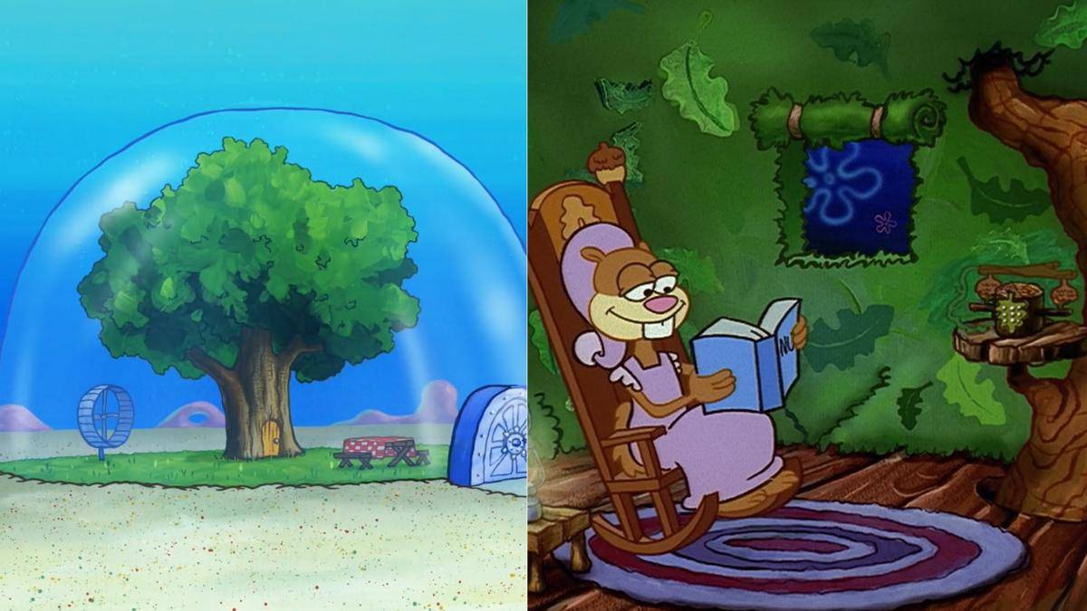 Kubah Pohon Sandy, tempat tinggal unik milik makhluk darat yang ada di bawah laut (dok. Nickelodeon/SpongeBob SquarePants)