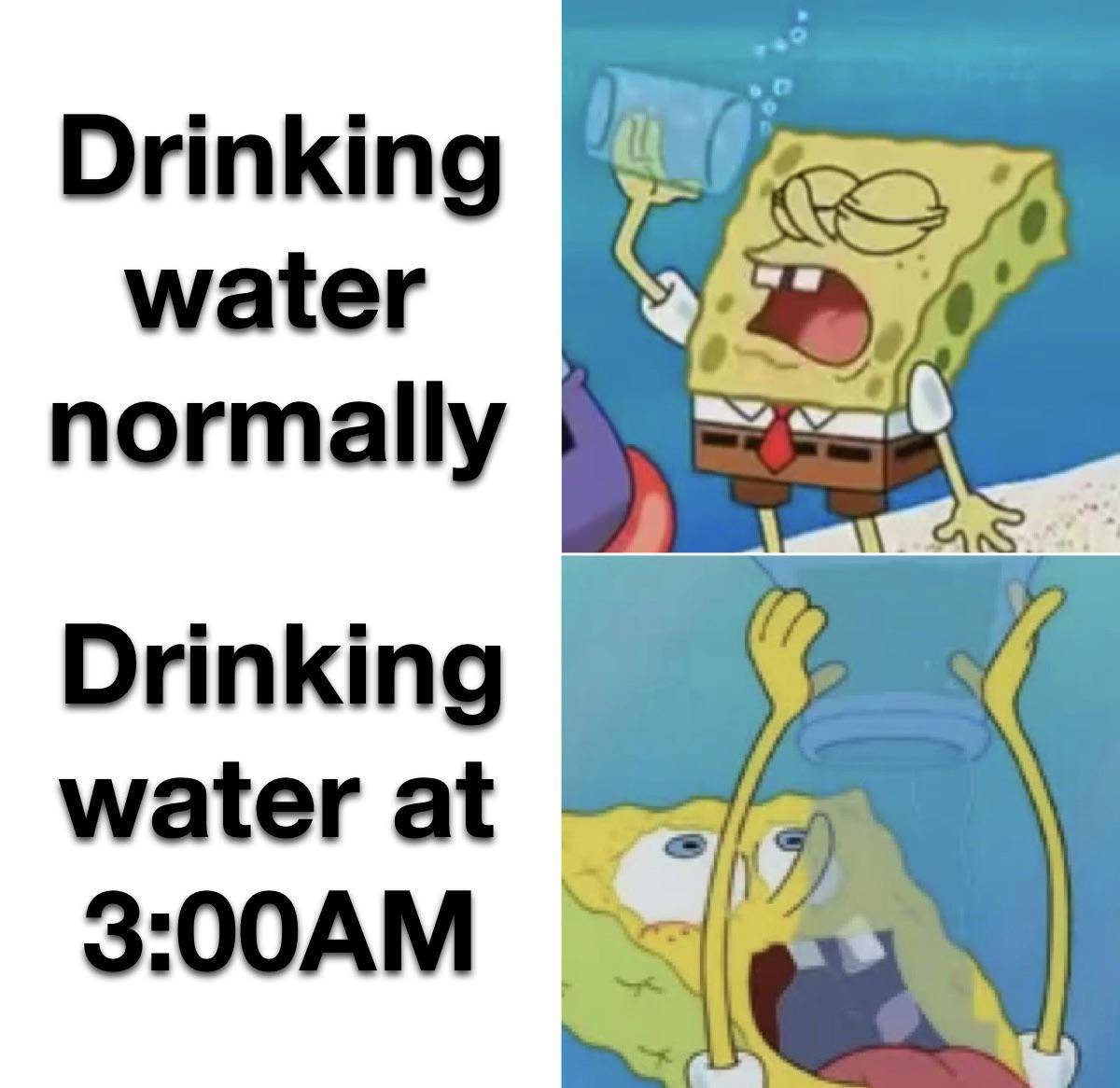 meme SpongeBob tentang kehausan