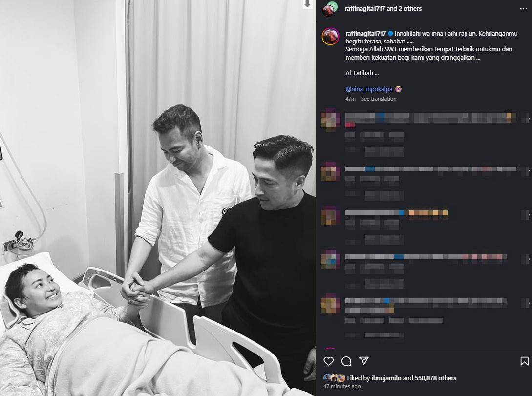 Artis Sampaikan Belasungkawa atas Meninggalnya Mpok Alpa (Instagram.com/raffinagita1717)