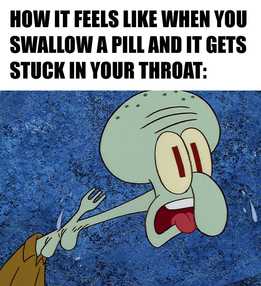 meme SpongeBob tentang minum obat