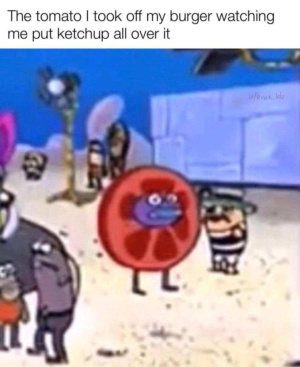 meme SpongeBob tentang burger