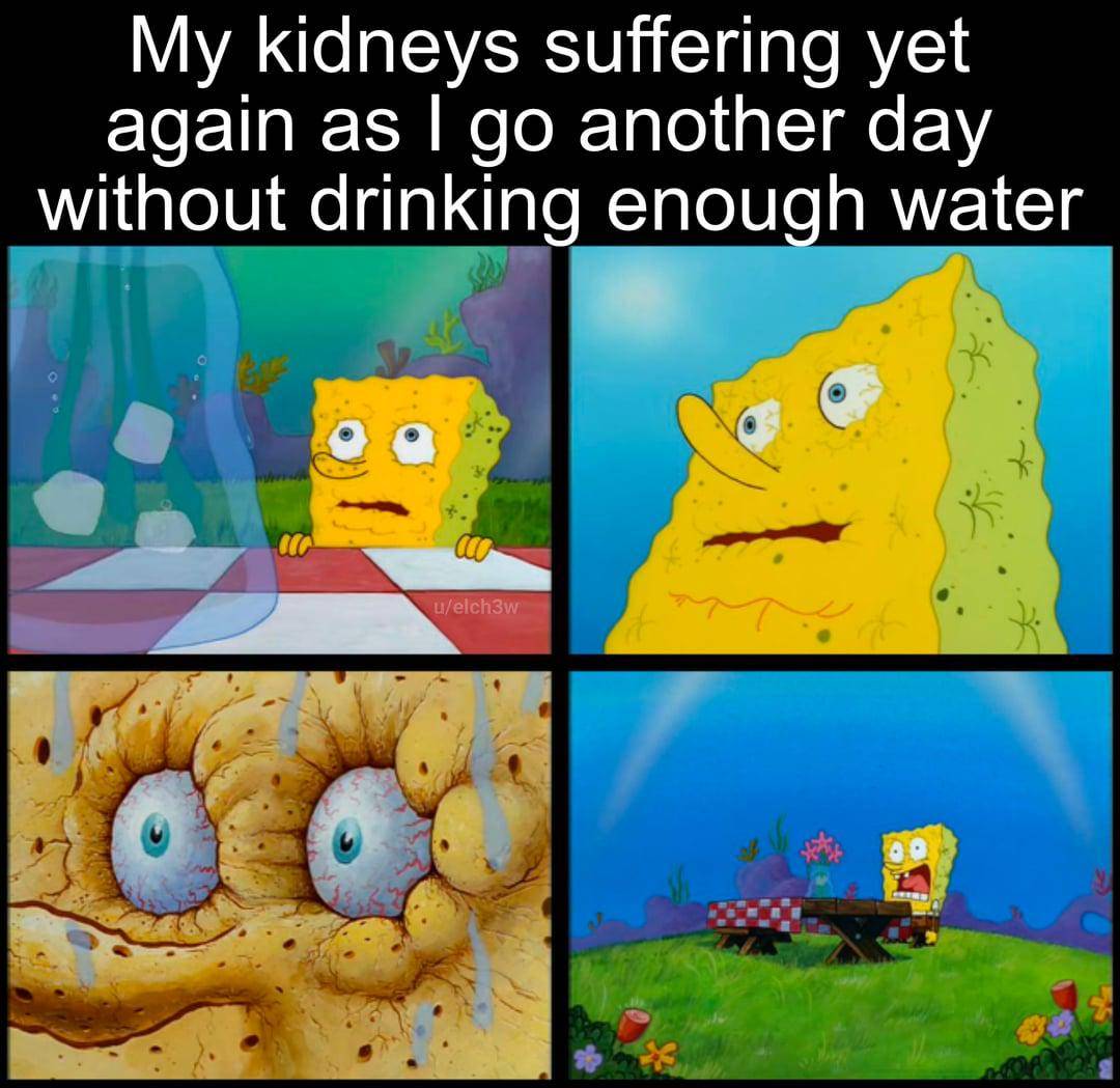 meme SpongeBob tentang kehausan