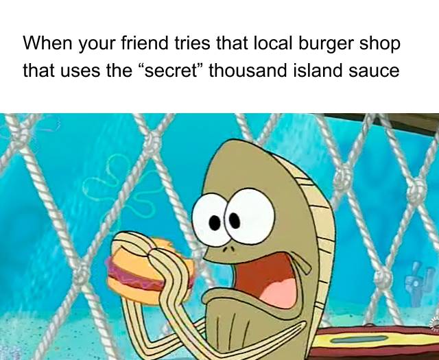 meme SpongeBob tentang burger