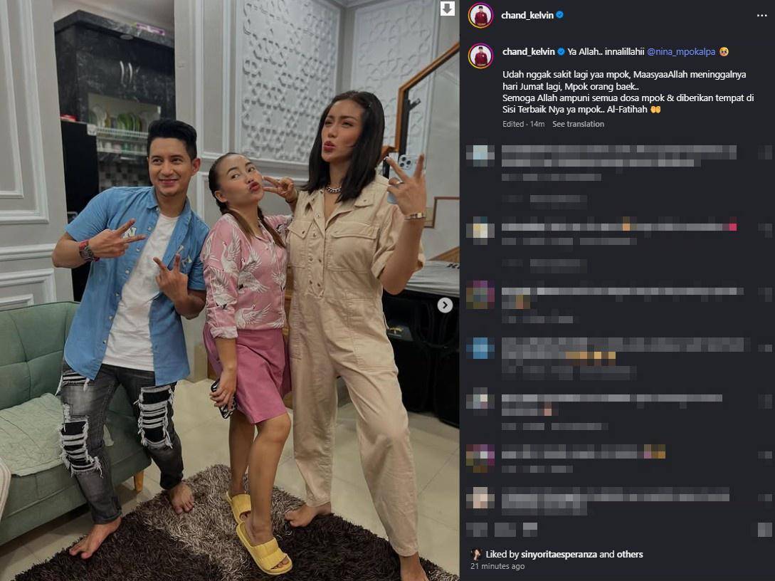 Artis Sampaikan Belasungkawa atas Meninggalnya Mpok Alpa (Instagram.com/chand_kelvin)