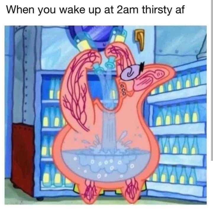 meme SpongeBob tentang kehausan