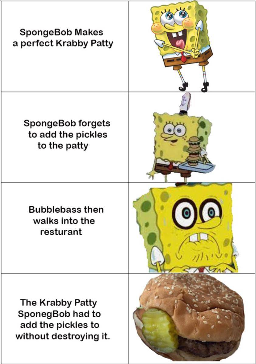 meme SpongeBob tentang burger